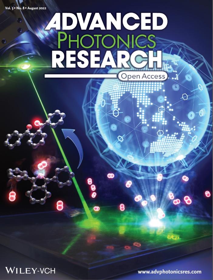 [사진1] 한국화학연구원 연구팀이 개발한 기술이 실린 과학기술 분야 국제학술지 ‘어드밴스드 포토닉스 리서치(Advanced Photonics Research)’ 2022년 8월호 표지논문